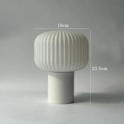 Pleated Glass Mushroom Accent Lamp