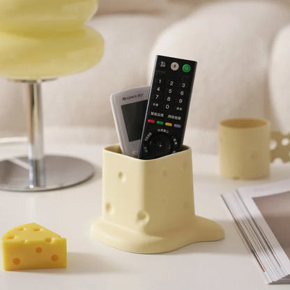 Melting Cheese Ceramic Desktop Organizer