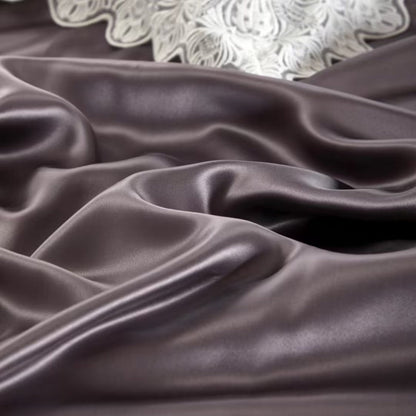 Aristelle Ash Grey Luxury Pure Mulberry Silk Bedding Set