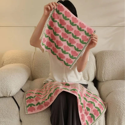 Plush Tulip Floral Cotton Towel Set