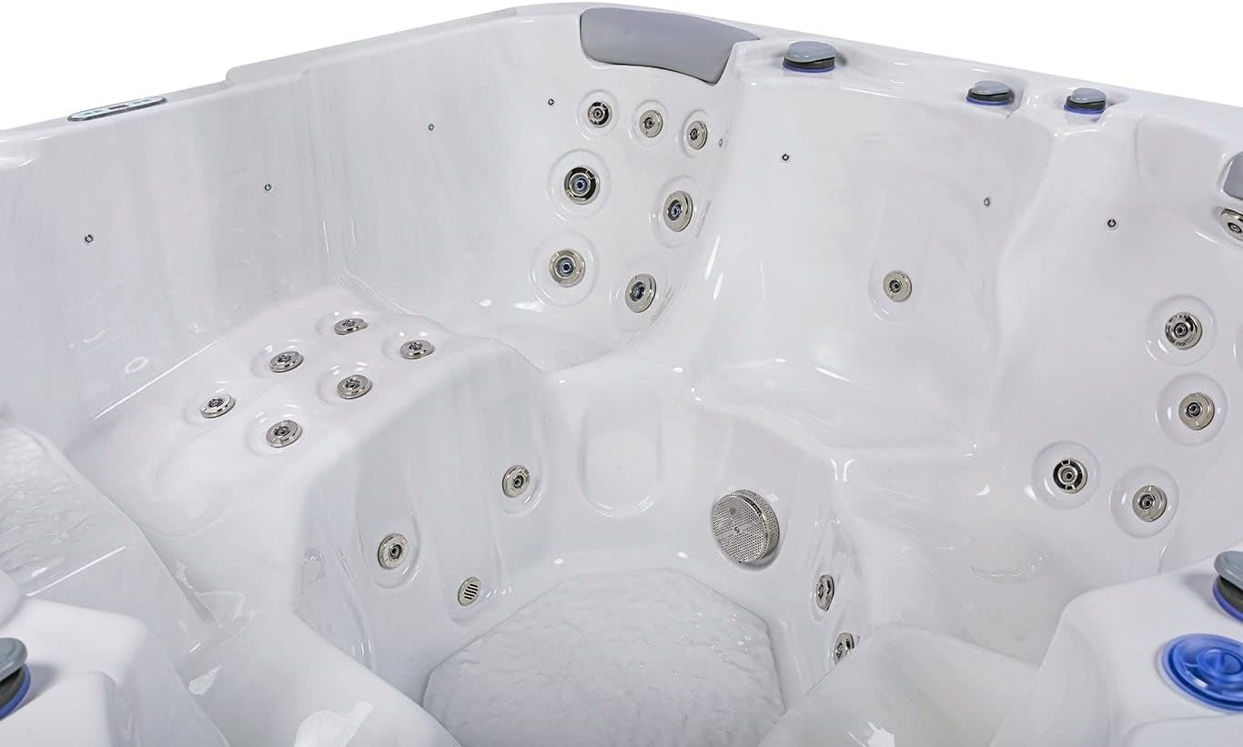 Jersey 6 - Person 46 - Jet Hot Tub,Ice White Hot Tubs Hot Tubs & Supplies Lawn & Garden Patio Pools