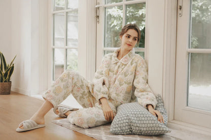 Plush Floral Flannel Fleece Pajama