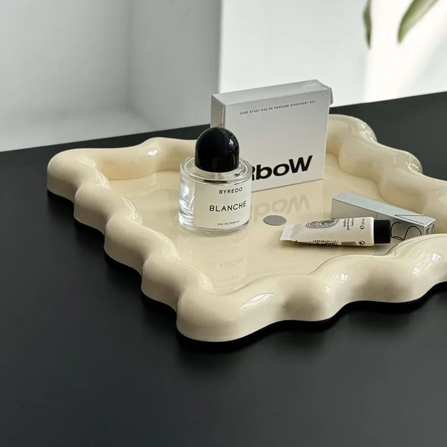 Sculptural Wavy Melamine Jewelry & Trinket Tray