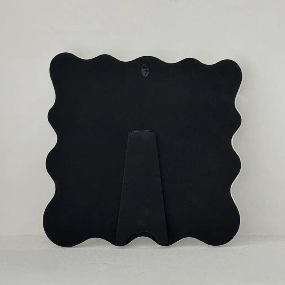 Glossy Wavy Frame Melamine Desktop Mirror