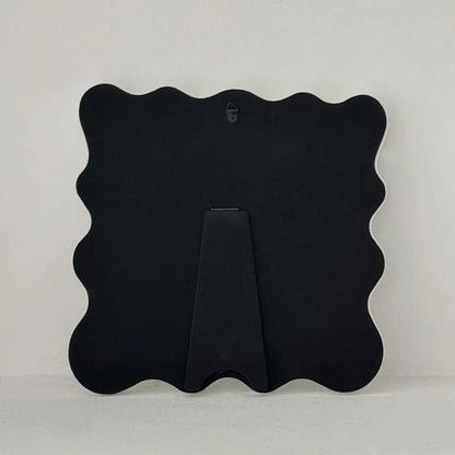 Glossy Wavy Frame Melamine Desktop Mirror