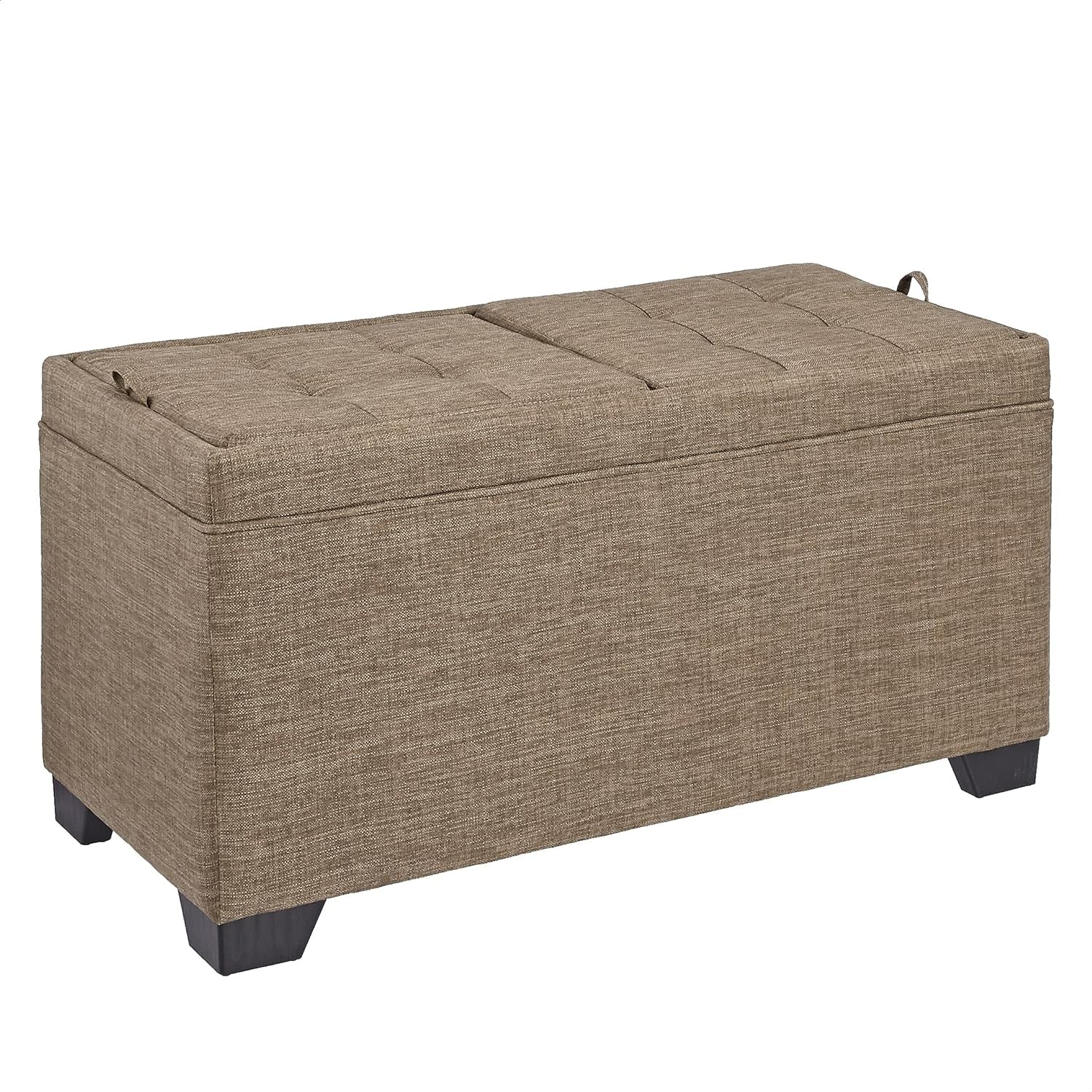 FIRST HILL FHW Sunshine 3-Piece Storage Ottoman Bench Set with Fabric Upholstery, Bark Brown Furniture Home & Kitchen Living Room Furniture Ottomans