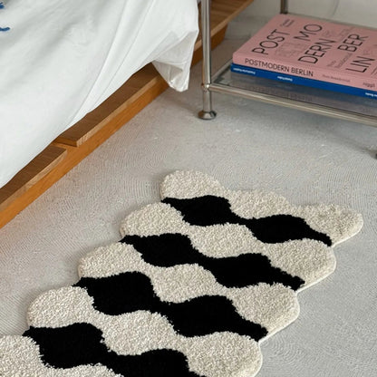 Plush Wavy Striped Shaggy Accent Rug