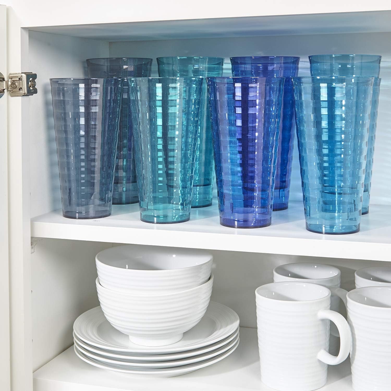 US Acrylic Splash 28 Ounce Plastic Stackable Iced Tea Tumblers in 4 Coastal Colors | Value Set of 12 Drinking Cups | Reusable, Bpa-Free, Made in the USA, Top-Rack Dishwasher Safe Dining & Entertaining Glassware & Drinkware Home & Kitchen Kitchen & Dining Tumblers & Water Glasses