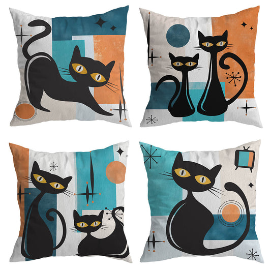 Atomic Retro Cat Cushion Covers Cushion Covers Products_Cushion Covers Themes_Animal Themes_Modern
