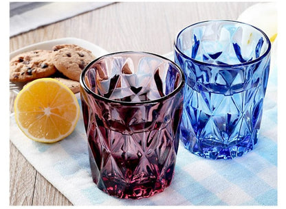 4pcs Embossed Diamond Glasses