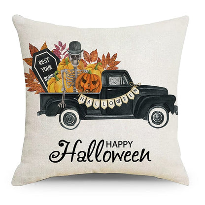 Housse de coussin Happy Halloween 4 pièces