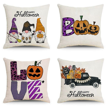 Housse de coussin Happy Halloween 4 pièces