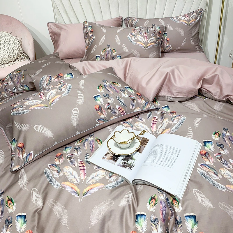 Amelia Feather Print Egyptian Cotton Bedding Set