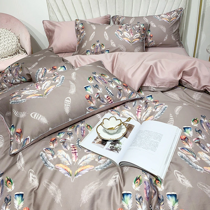 Amelia Feather Print Egyptian Cotton Bedding Set