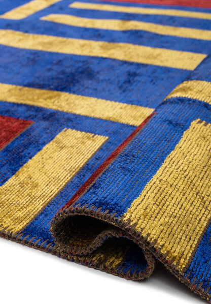Parcel Red - Sax Blue Rug