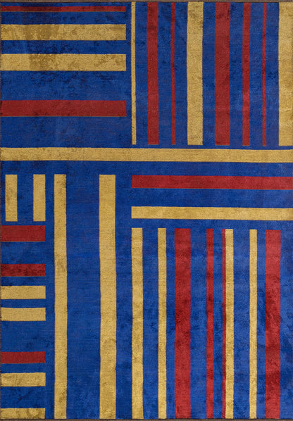 Parcel Red - Sax Blue Rug