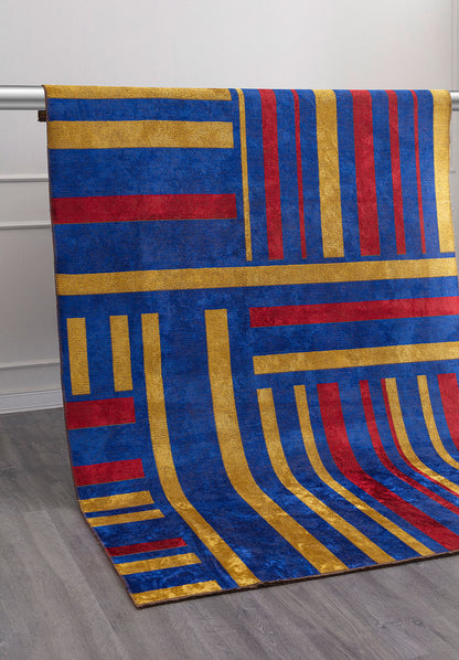 Parcel Red - Sax Blue Rug