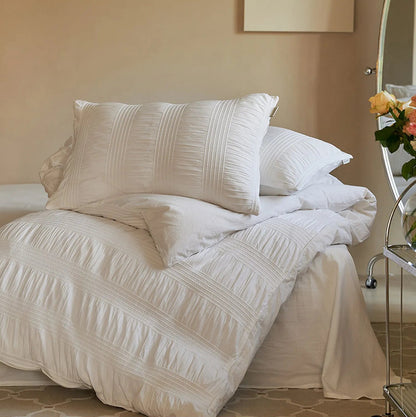 Textured Pintuck Washed Cotton Bedding Set
