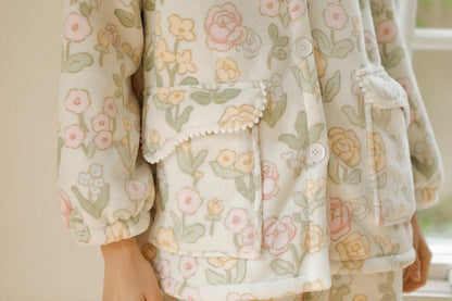 Plush Floral Flannel Fleece Pajama
