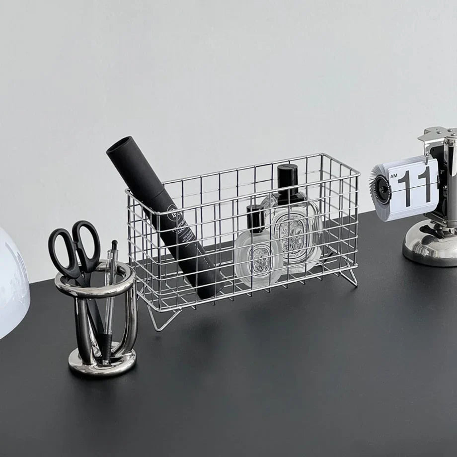 Wireframe Grid Metal Desktop Organizer