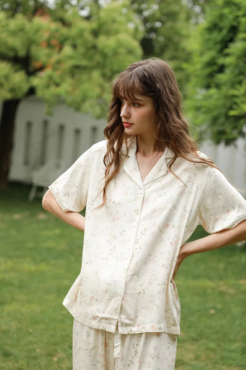 Silky Dainty Floral Cotton Sateen Pajama