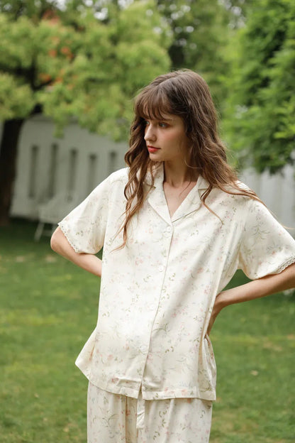 Silky Dainty Floral Cotton Sateen Pajama