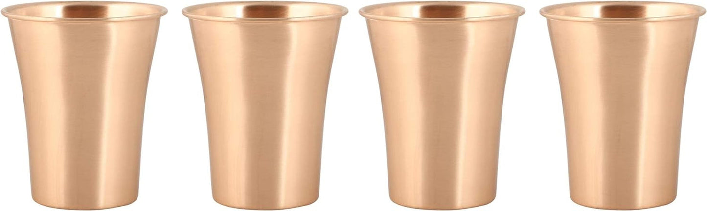 GURU JEE™ Copper Glass Tumbler Serveware Tableware Drinkware Ayurveda Healing Health Benefits 400 Ml (1 Piece) Dining & Entertaining Glassware & Drinkware Home & Kitchen Kitchen & Dining Tumblers & Water Glasses