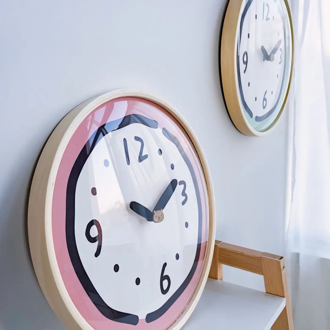 Whimsical Doodle Style Wall Clock