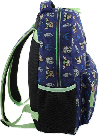 Disney Star Wars Mandalorian Baby Yoda Boy'S Girl'S Adult 16 Inch School Backpack (One Size, Blue/Green) Backpacks Clothing Kids' Backpacks Luggage & Travel Gear Shoes & Jewelry