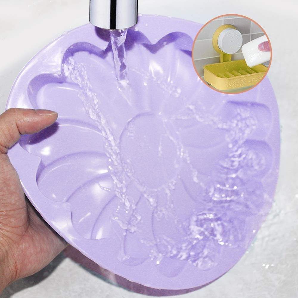 3 Pack Large Silicone Baking Molds,Danzix Rose Sunflower Whirlwind Shape Non-Stick Baking Trays for Birthday Party Cake Bread Diy-Red,Green,Purple Bakeware Cake Pans Home & Kitchen Kitchen & Dining Specialty & Novelty Cake Pans