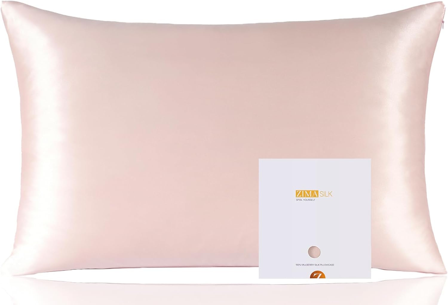 ZIMASILK 100% Pure Mulberry Silk Pillowcase for Hair and Skin Health,Soft and Smooth,Both Sides Premium Grade 6A Silk,600 Thread Count,With Hidden Zipper,1Pc(Standard 20''X26'',Beige) Bedding Home & Kitchen Pillowcases Sheets & Pillowcases