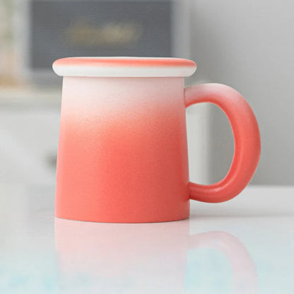 Frosted Ombre Ceramic Mug with Lid
