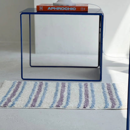 Plush Tufted Wavy Striped Polyester Accent Rug