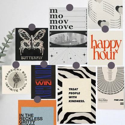 Indie Aesthetic Graphic & Typography Wall Collage Kit