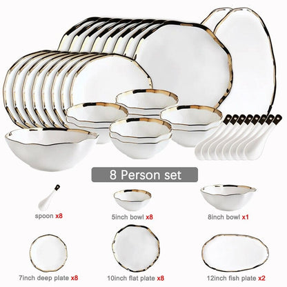 Nora Black White Luxury Dinnerware Set