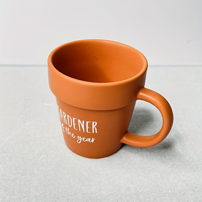 Gardener Of The Year Plant Pot Mug with Shovel Spoon