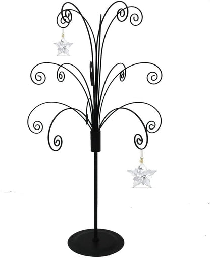 HOHIYA 20 Inch Ornament Tree Display Stand Holder Hanger Wire Hook Hanging Metal for Halloween Christmas Swarovski Crystal Glass Ball Bauble Decorations Gift Craft Black Display Stands Hanging Hook Stands Home & Kitchen Home Décor Accents Home Décor Products