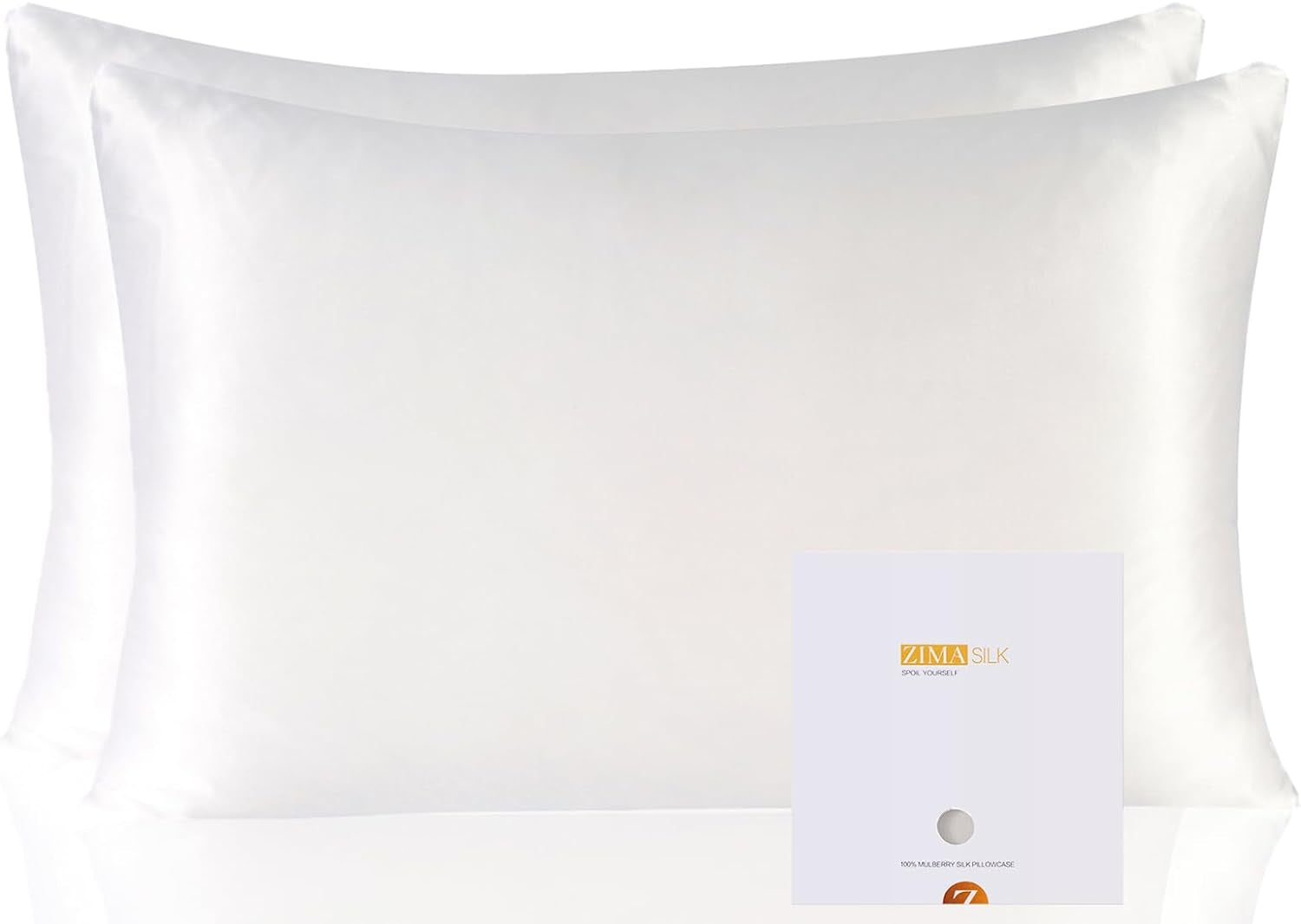 ZIMASILK 100% Pure Mulberry Silk Pillowcase for Hair and Skin Health,Soft and Smooth,Both Sides Premium Grade 6A Silk,600 Thread Count,With Hidden Zipper,1Pc(Standard 20''X26'',Beige) Bedding Home & Kitchen Pillowcases Sheets & Pillowcases