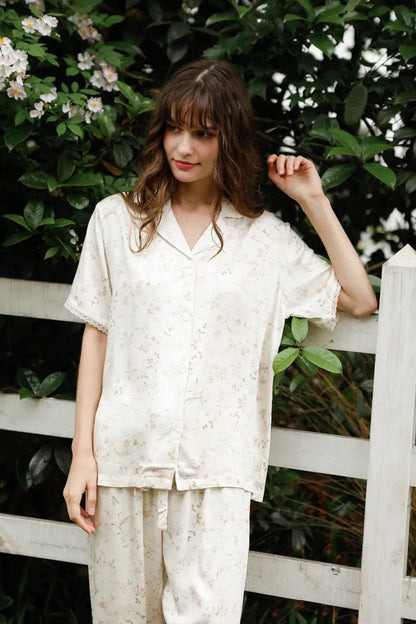 Silky Dainty Floral Cotton Sateen Pajama