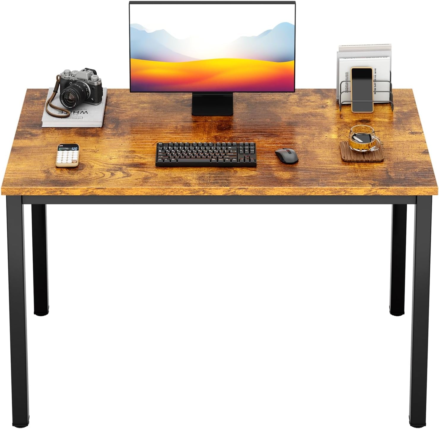 Dlandhome 47 Inches Medium Computer Desk, Composite Wood Board, Decent and Steady Home Office Desk/Workstation/Table, BS1-120BW Furniture Home & Kitchen Home Office Desks Home Office Furniture