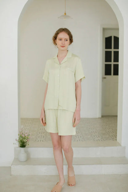 Silky Smooth Solid Cotton Sateen Pajama Set