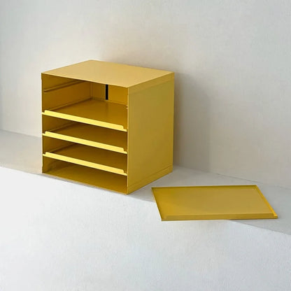 Sleek Solid Color Metal Desktop Organizer