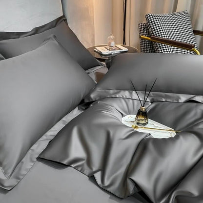 Neo Deep Grey Silky Cotton Bedding Set