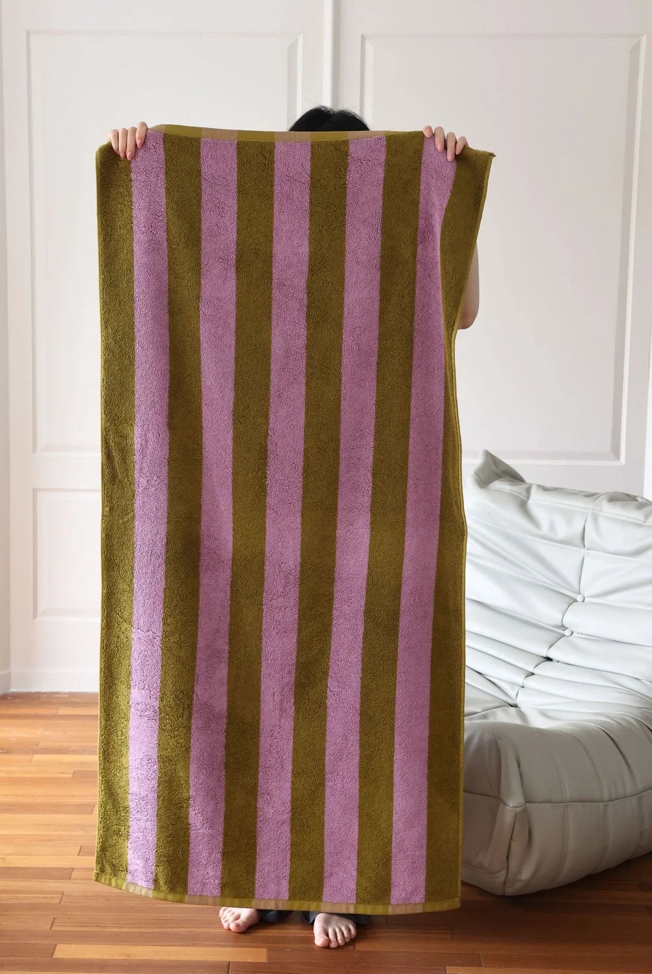 Plush Bold Striped Cotton Towel