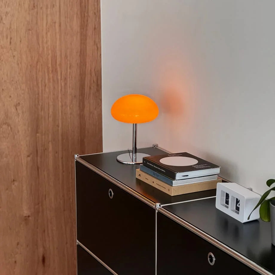 Glossy Dome Metal Mushroom Accent Lamp