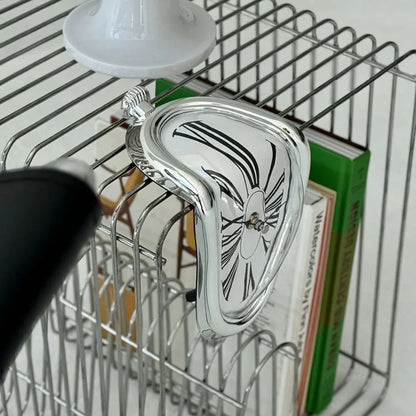 Surrealist Melting ABS Table Clock, Dali-Inspired Shelf Decor