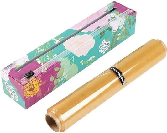 Chicwrap Spring Flowers Refillable Plastic Wrap Dispenser - Includes 12" X 250' Roll Professional Grade Disposable Plastic Wrap - Reusable Dispenser W/Slide Cutter - Ideal Dispenser & Saves Money Disposable Food Storage Health & Household Household Supplies Paper & Plastic Plastic Wrap