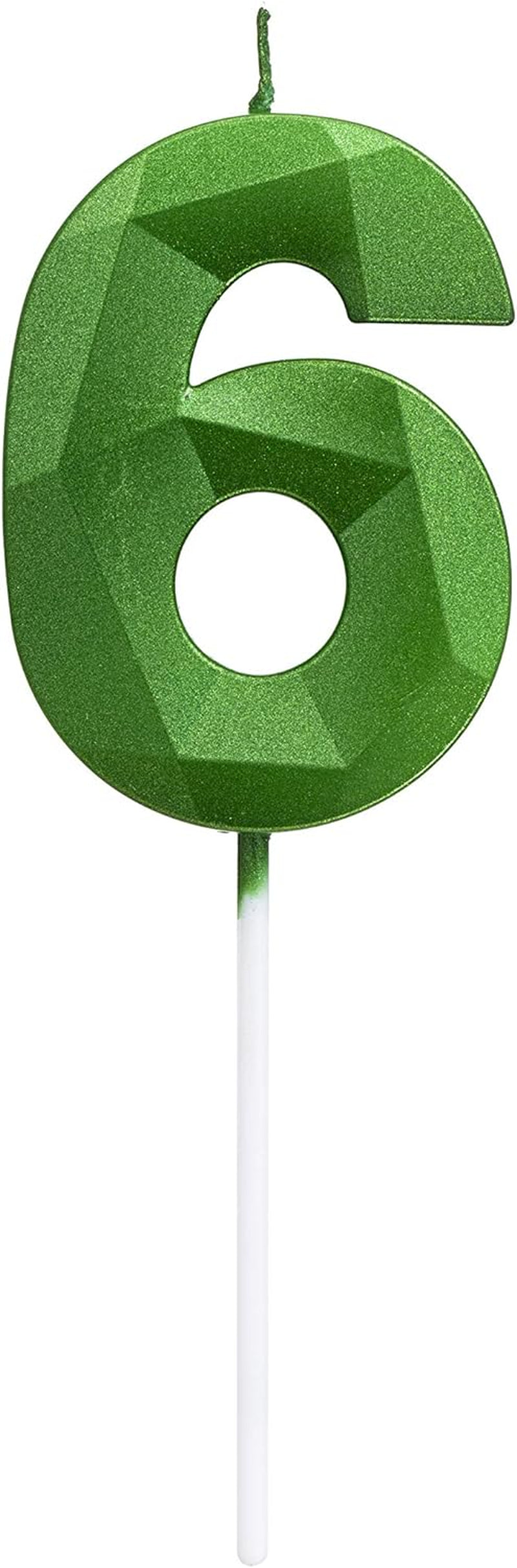 Green Happy Birthday Cake Candles,Wedding Cake Number Candles,3D Design Cake Topper Decoration for Party Kids Adults (Green Number 6) Birthday Candles Candles Candles & Holders Home & Kitchen Home Décor Products Specialty Candles