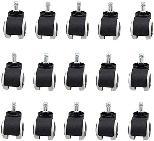 Swivel Casters Screws Casters 15Pcs 2 Inch Floor Protecting Rubber Office Chair Caster Wheels Standard Black/White Furniture Chair Wheels(Color:Card Spring) Casters Furniture Accessories Office Furniture & Lighting Office Products