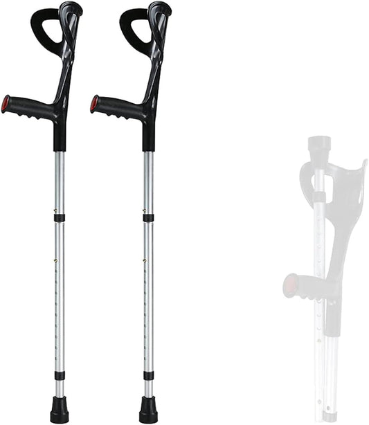 2×Adults Forearm Crutches, Folding Walking Sticks, Adjustable Crutches, Ergonomic Handles, Non-Slip Tips, for Height 140-190 Cm Canes Crutches Crutches & Accessories Health & Household Medical Supplies & Equipment Mobility & Daily Living Aids Mobility Aids & Equipment